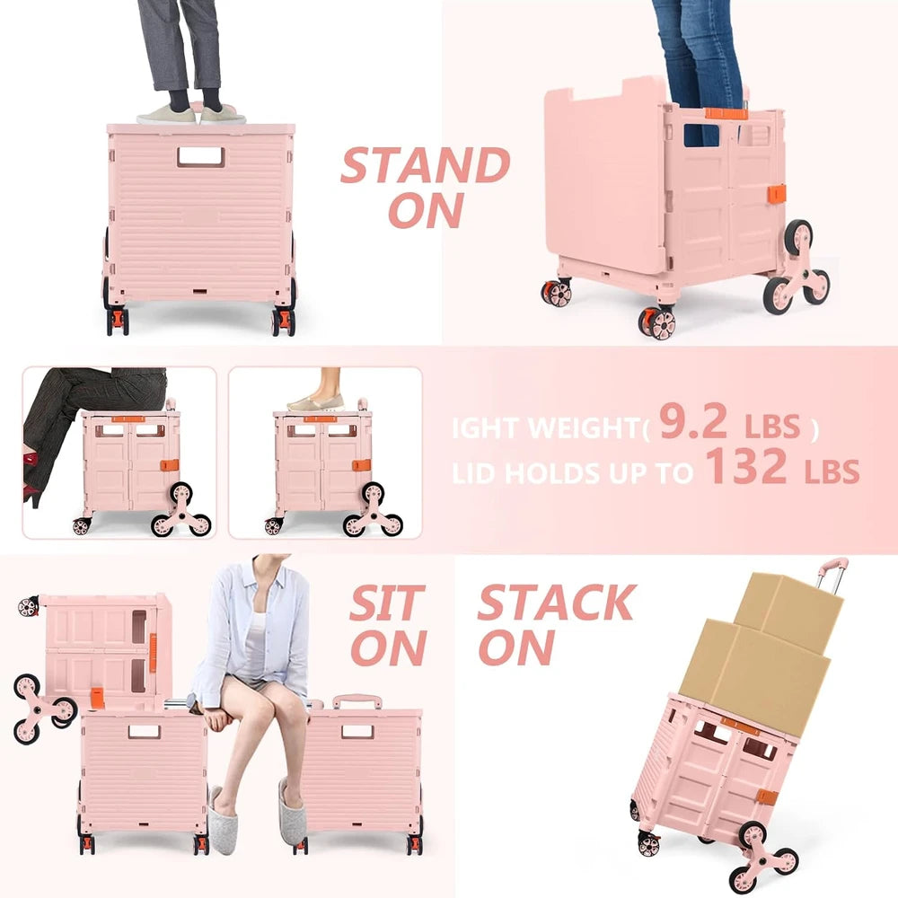 Collapsible Stair-Climbing Utility Cart