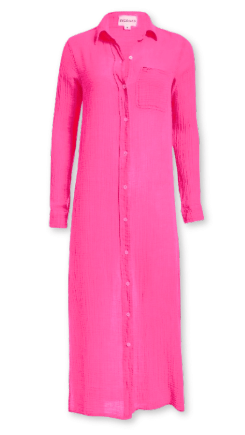 Boyfriend Maxi Dress Gauze - Hot Pink