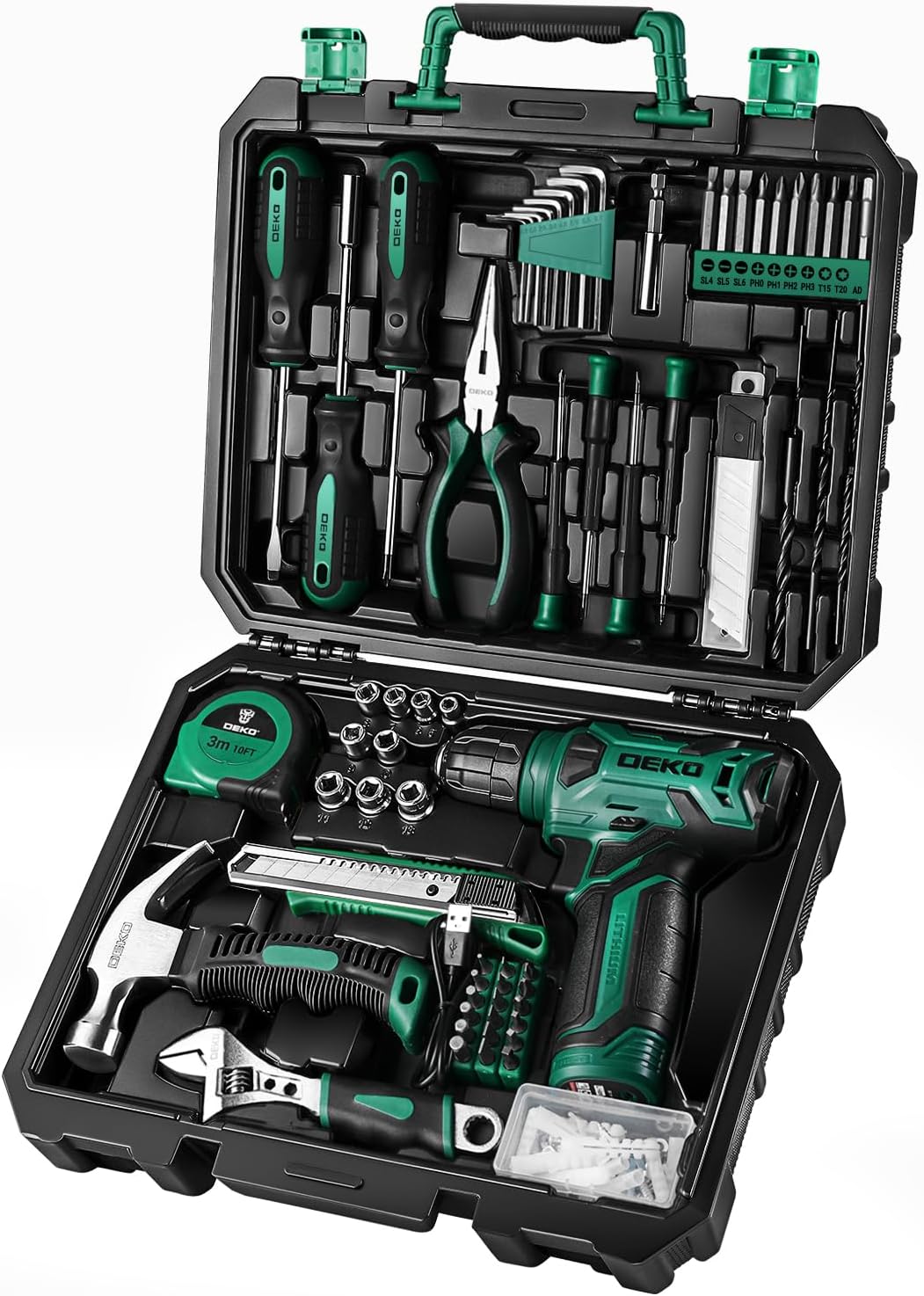 Electric drill + household tool kit